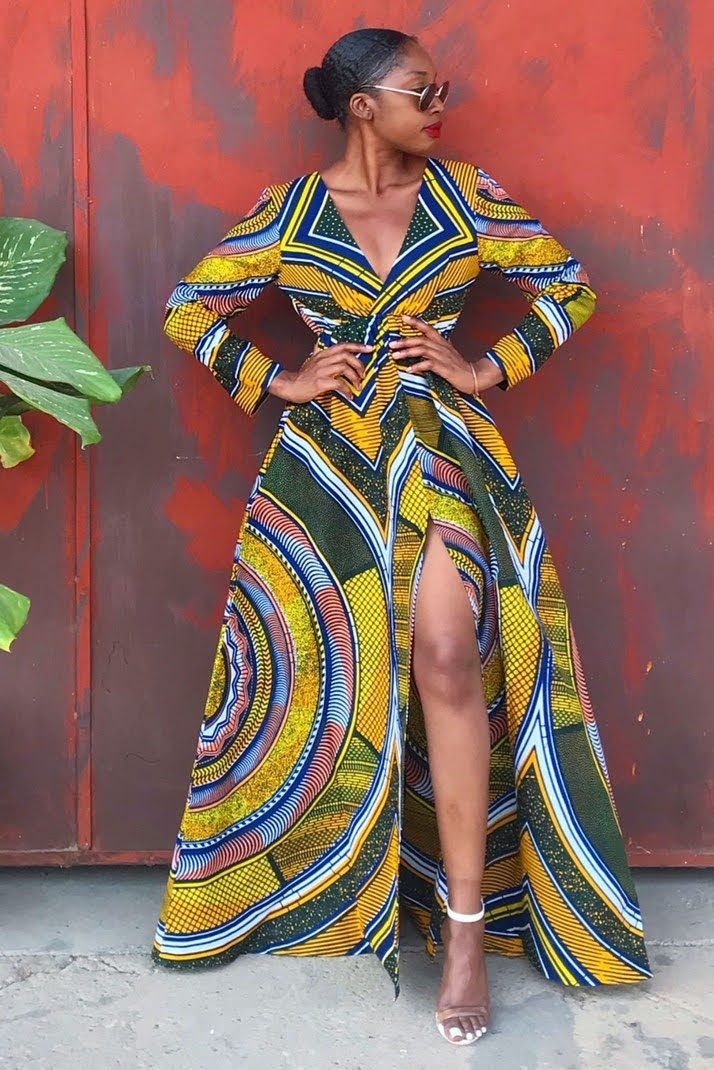 Robe En Tissu Africain Uni - Taille 12 - Coupe A-Line Genou - Manches Courtes - Occasion Très Bon état